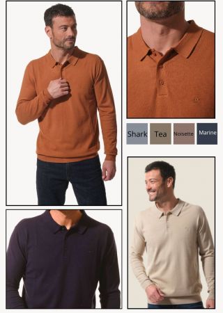 ISMERE Pull Maille fine  col polo homme| HUBLOT