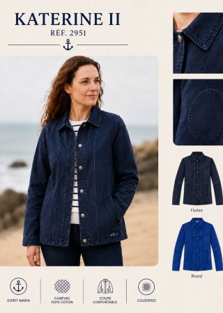 KATRINE II Veste en canevas,découpe vareuse femme |Captain Corsaire ⚓