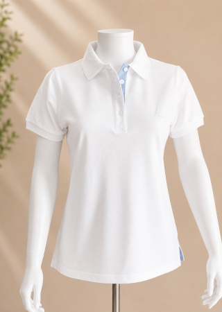 LAITA Polo Blanc coton piqué femme |Cap Marine
