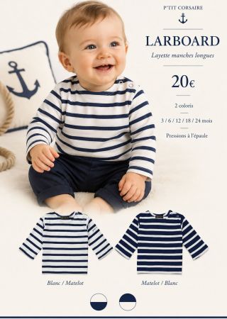 LARBOARD marinière Layette |Captain Corsaire ⚓