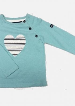 LIZOE Pull manches longues ,encolure ronde et animation gros cœur |HUBLOT