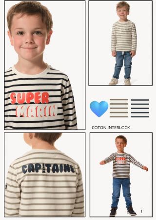 MALCOLME Tee shirt garçon col rond à manches longues |HUBLOT