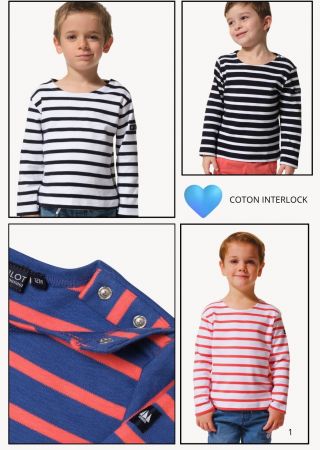 CORDAGE enfant Marinière mixte manches longues| HUBLOT