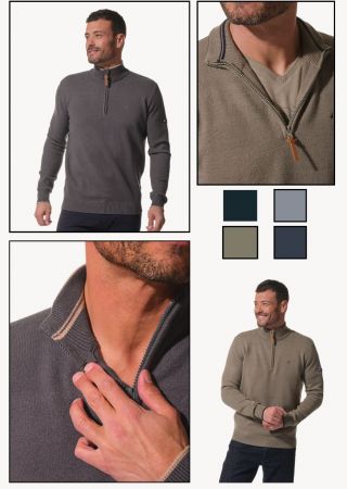 NATHAN Pull homme col camionneur en maille |HUBLOT