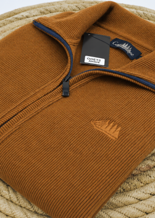 Gilet homme ODET Cap Marine – Ambre – Zippé à poches