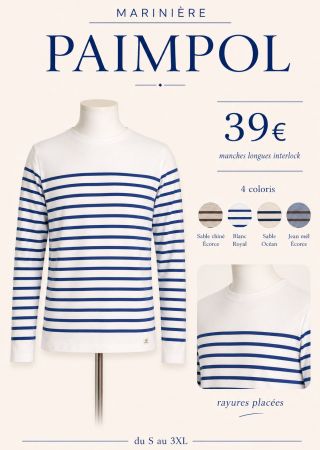 PAIMPOL Marinière homme interlock rayures placées |Captain Corsaire ⚓