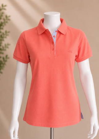 LAITA Polo Corail coton piqué femme |Cap Marine