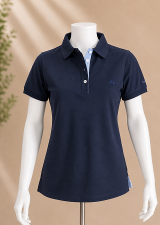 LAITA Polo Navy coton piqué femme |Cap Marine