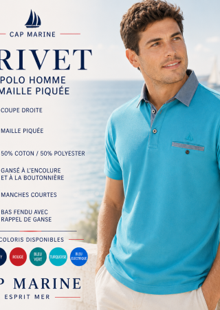 Polo Brivet Indigo Cap Marine
