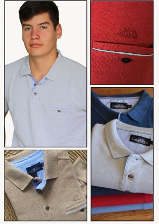 Polo homme YSER Cap Marine – Manches courtes- poche poitrine- 4 couleurs