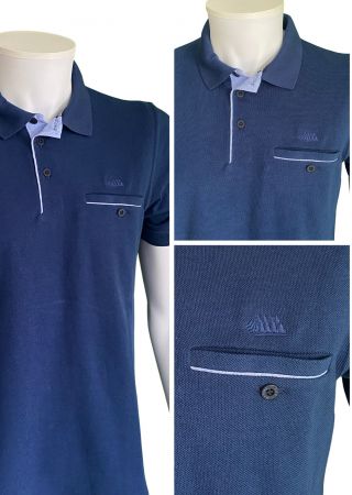 Polo homme YSER Cap Marine – Indigo– Manches courtes