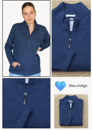 SINOPE  gilet zippé  femme Cap Marine INDIGO