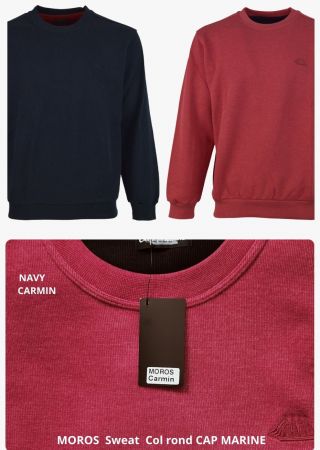 Sweat homme MOROS  Cap Marine – Navy – Col rond