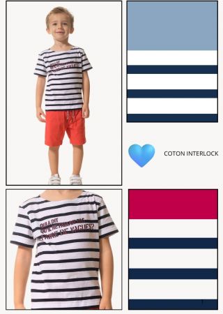 PLANCTON Marinière mixte manches courtes avec sérigraphie| HUBLOT