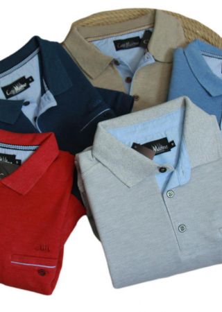 YSER Polo en coton piqué avec poche et  manche courtes CAP MARINE.  5 Couleurs