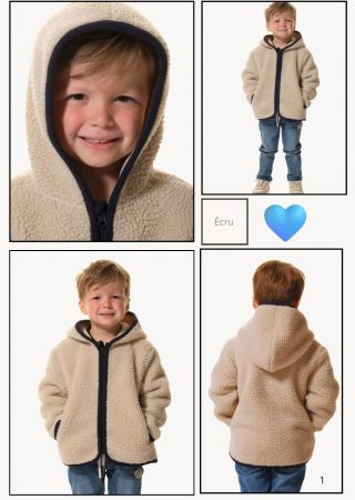 ZILPA Veste enfant sherpa zippée à capuche |HUBLOT