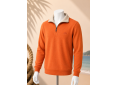 Pull homme TRIEUX Cap Marine– Orange col beige– Col camionneur
