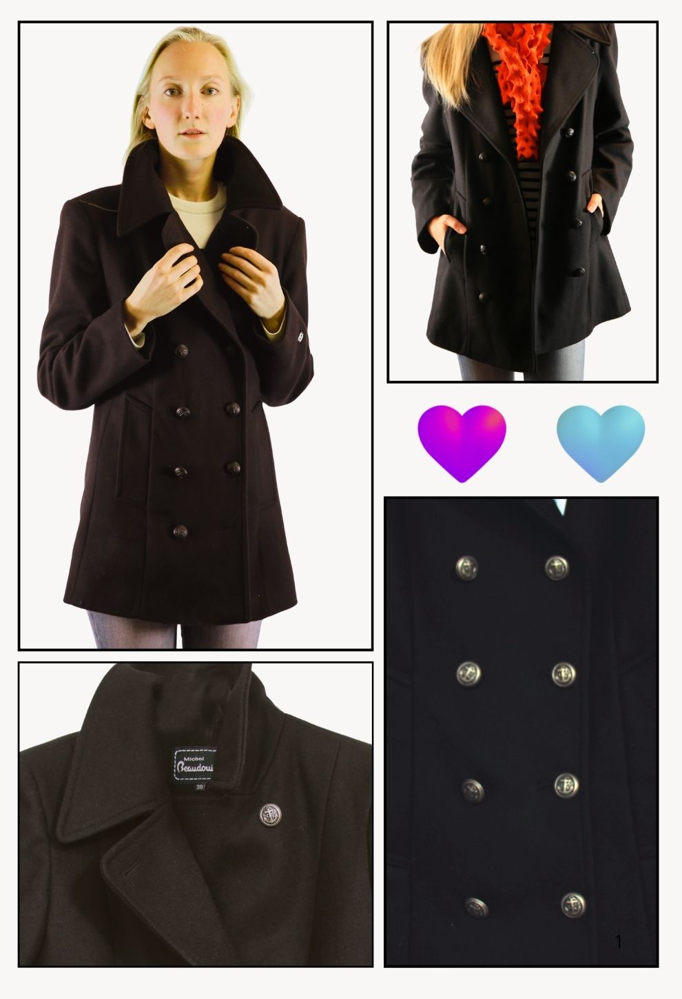 Isabelle MD breton marina chaquetón mujer forrada azul marino