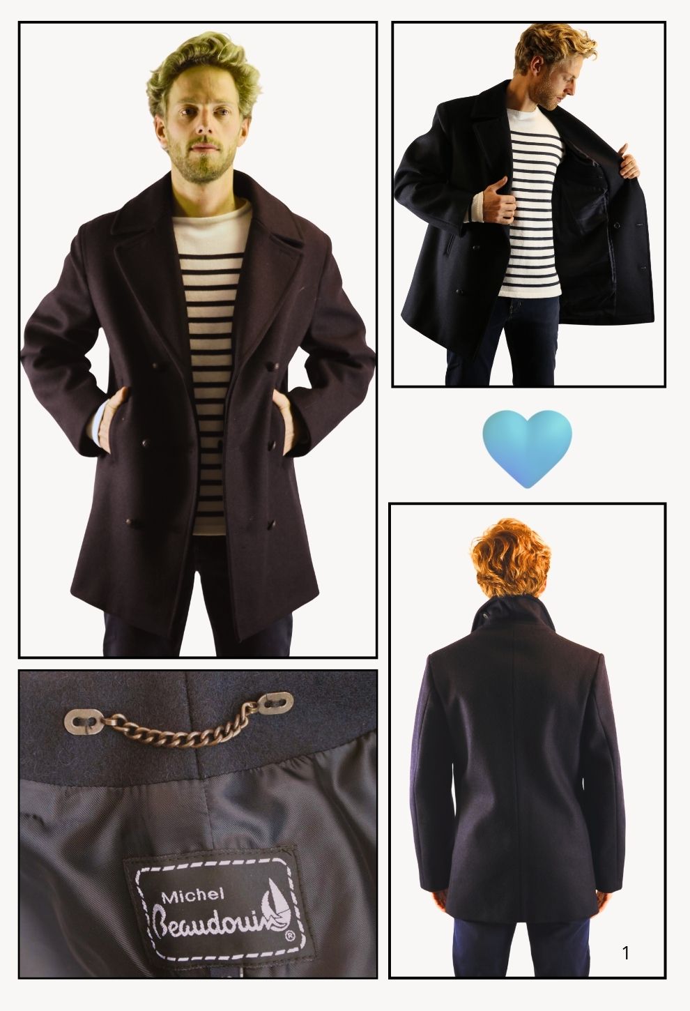 Caban breton homme doublé Corsaire Michel Beaudouin