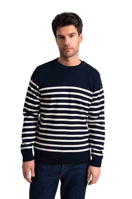 Pull marin homme EUGENE HUBLOT à boutons épaule