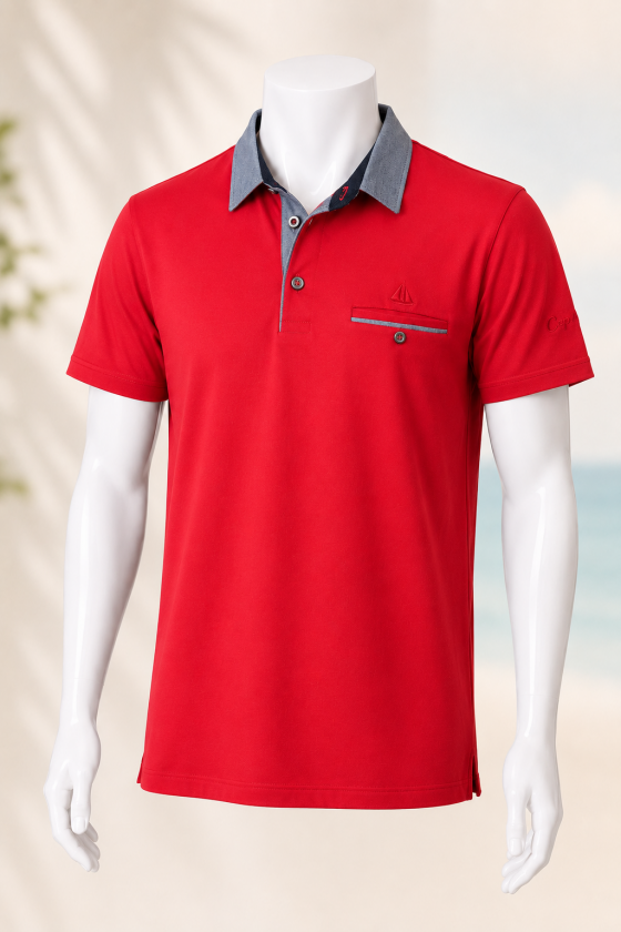 rouge col chambray