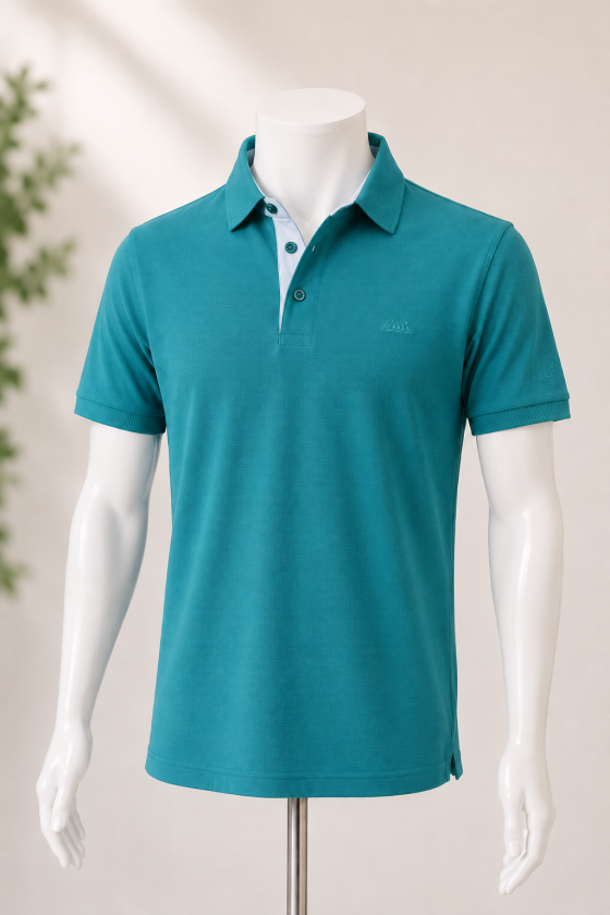 JET– Bleu-Vert – Col 3 boutons |Cap Marine