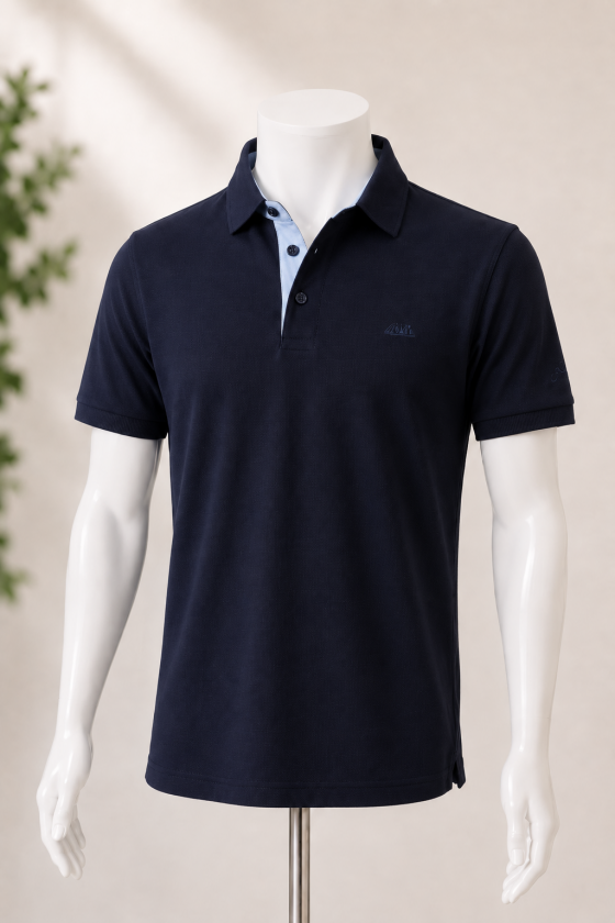 Polo homme JET–Navy – Col 3 boutons |Cap Marine