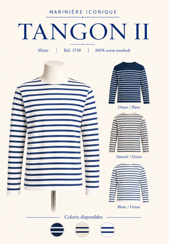 Marinière TANGON II A pour homme en coton interlock manches longues