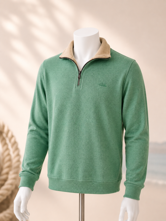 Vert anglais col beige