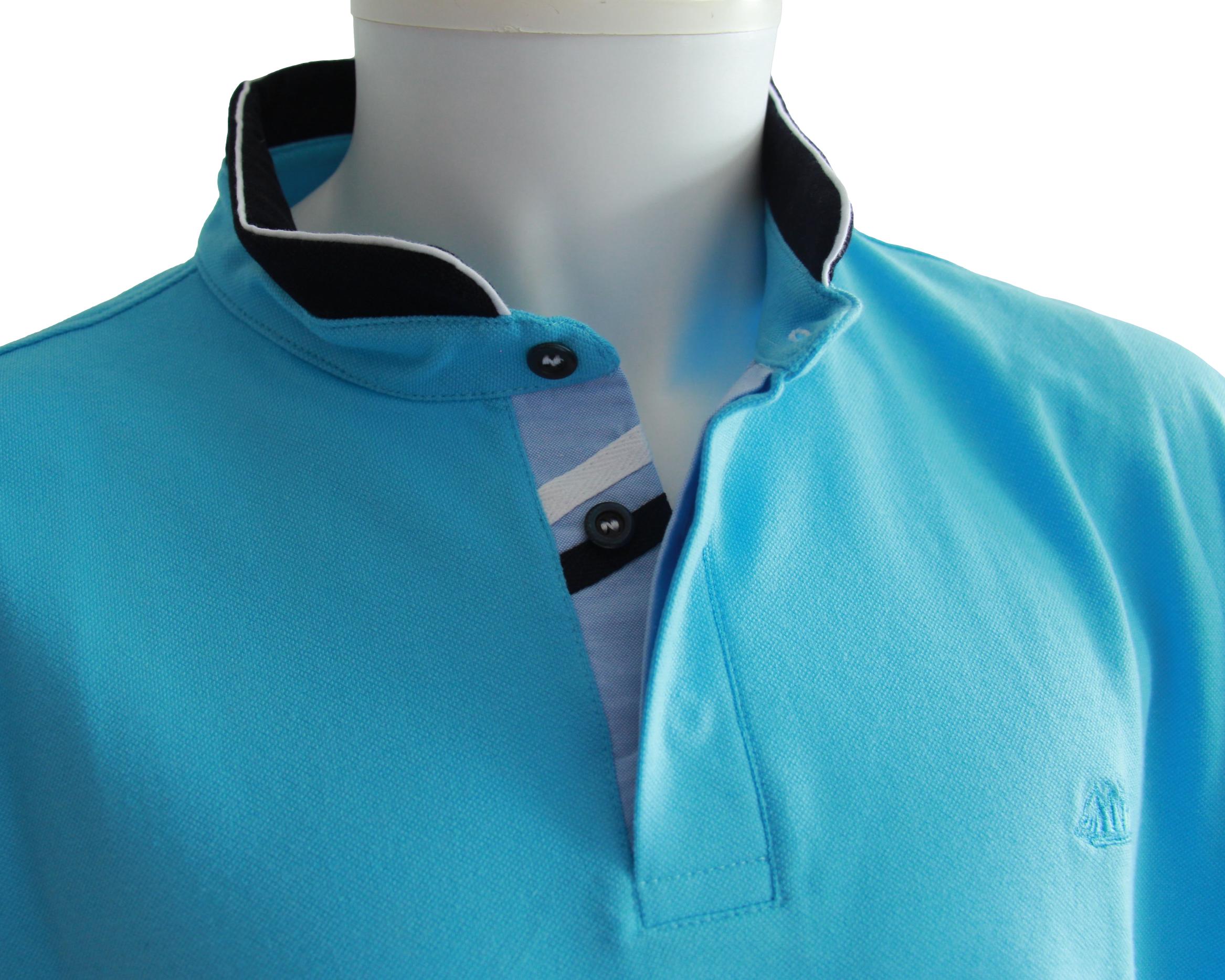 Polo homme GUILLEC Cap Marine– Turquoise– Col officier - Main Image