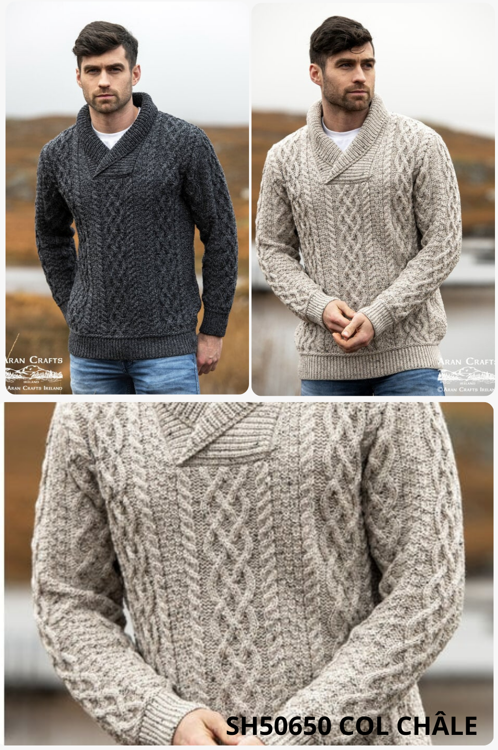 Laine Mérinos Pull Irlandais Aran Crafts Pull Irlandais Aran