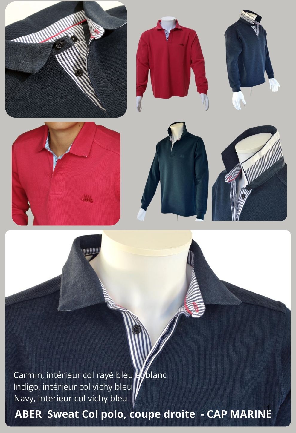 Lacoste HOMME - Sweatshirt - bleu marine bordeaux blanc/bleu marine