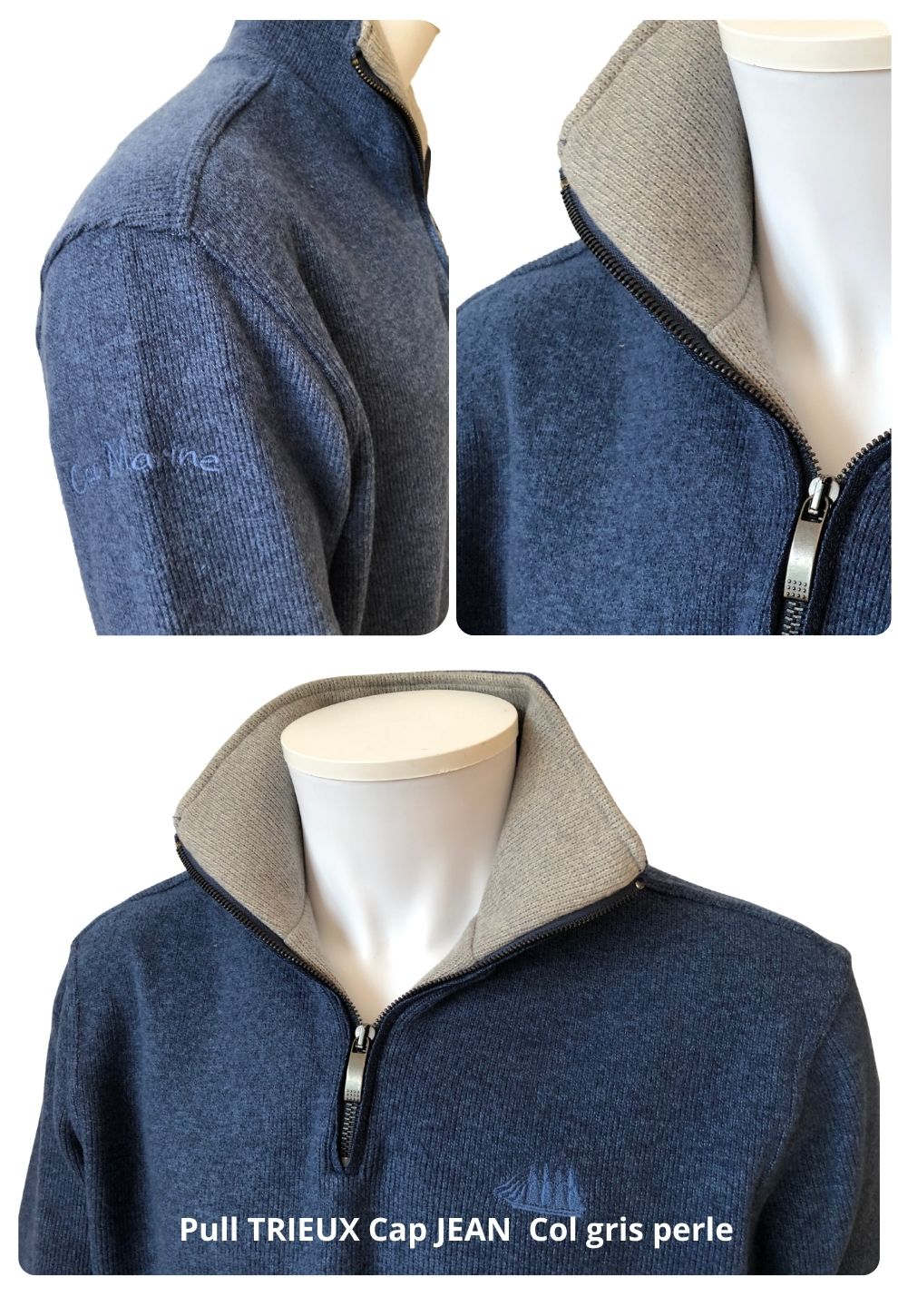 Pull Nautica Homme Col Roulé Lourd Bleu Marine – Taille M, Occasion Très Bon état